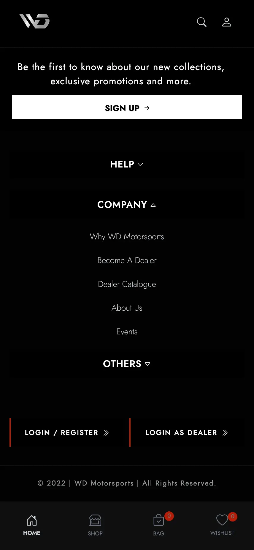 WD Motorsports Responsive View